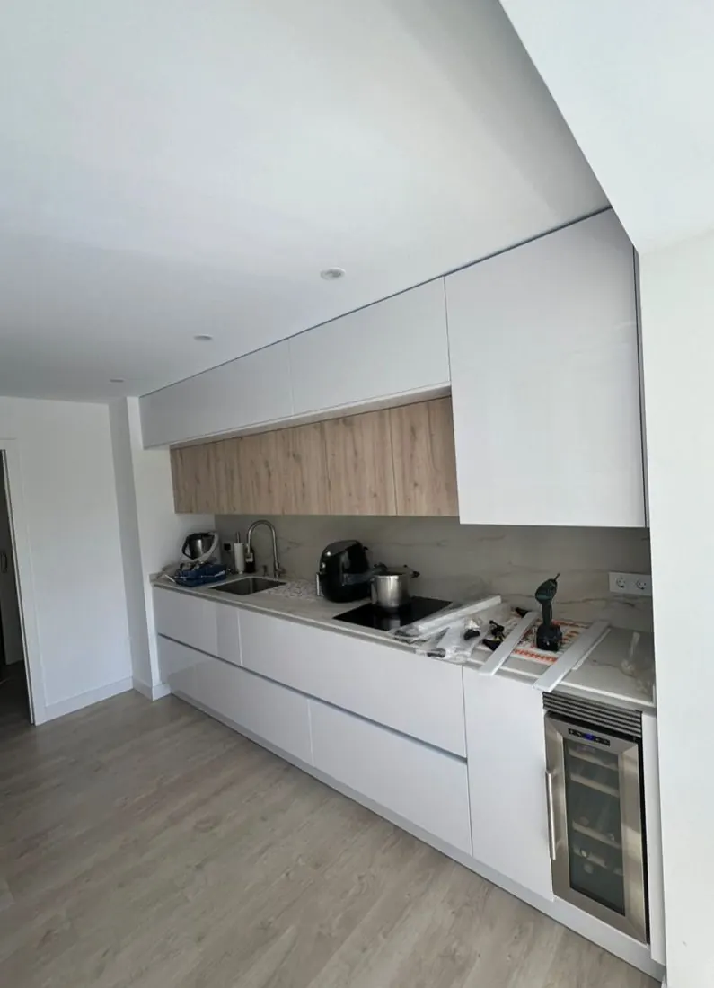 Cocina lineal roble